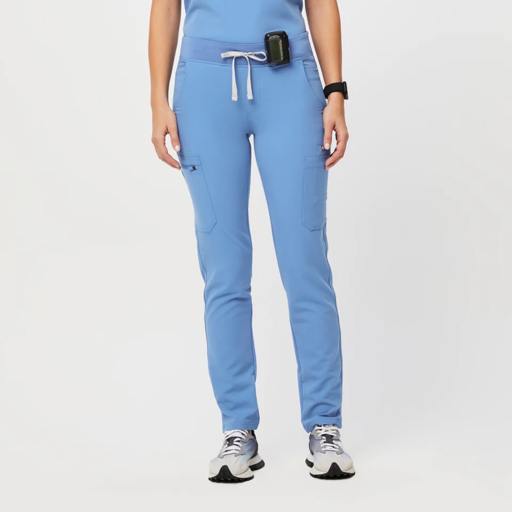 Figs Yola skinny scrub pants petite in ciel blue